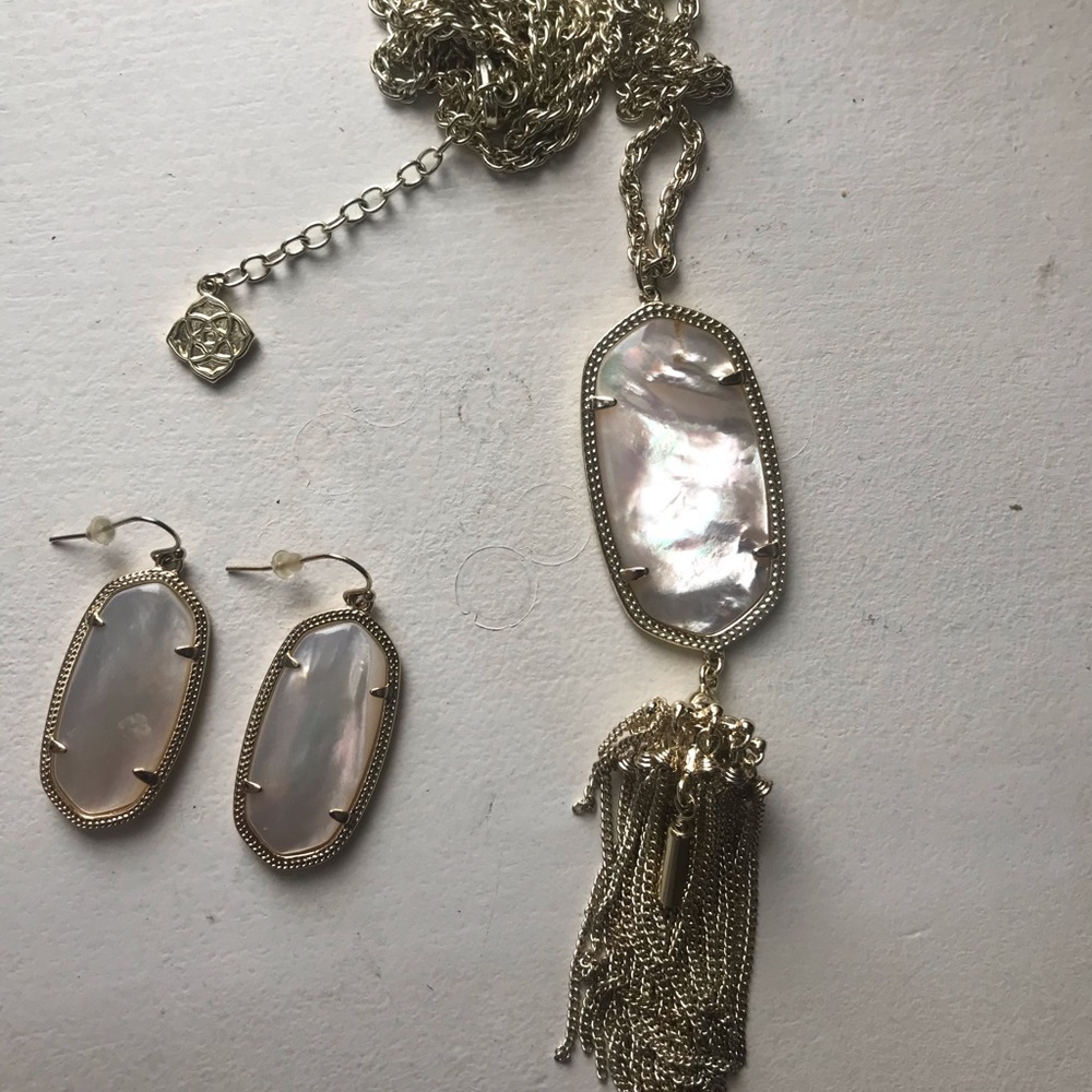 Kendra Scott rayne necklace white with gold